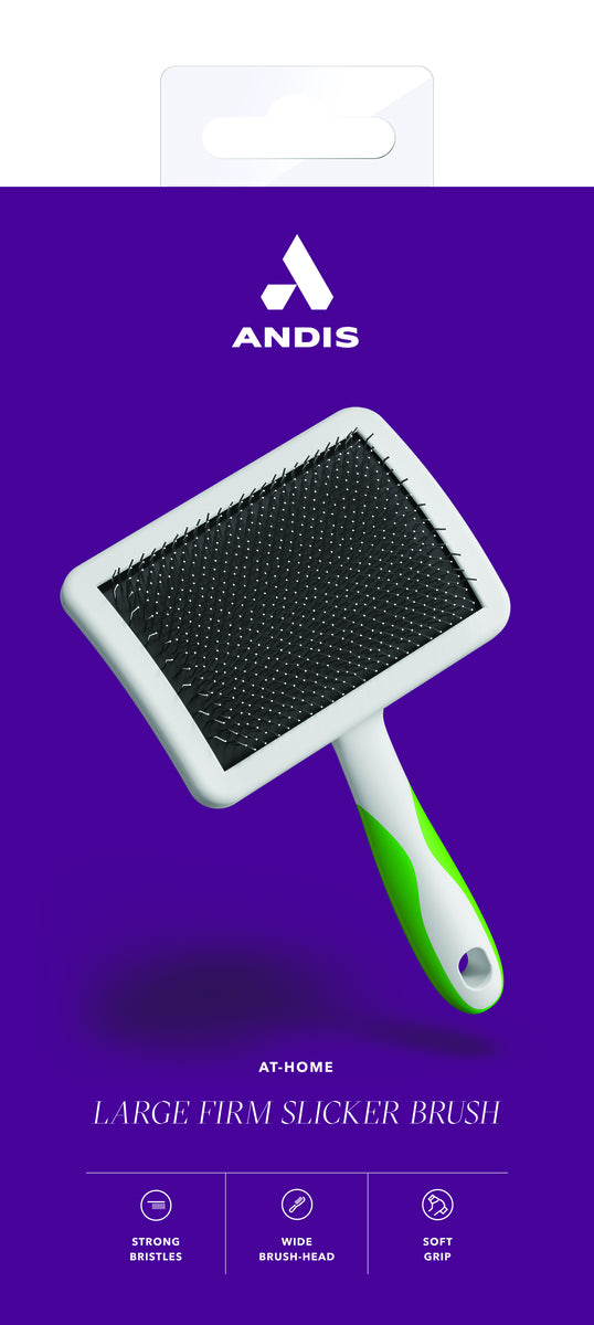 Andis Large Firm Slicker Brush - Green/White - VBL