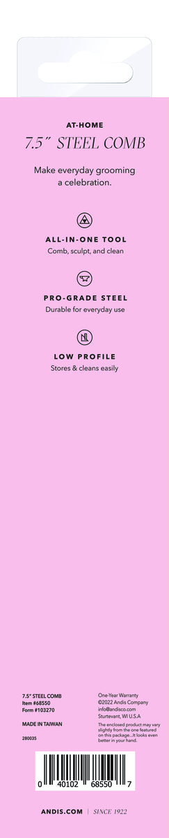 Andis 7-1/2" Steel Comb - VBL