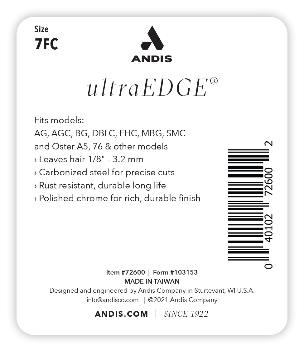 Andis #7FC UltraEdge Blade Set, 1/8" - 3.2 mm