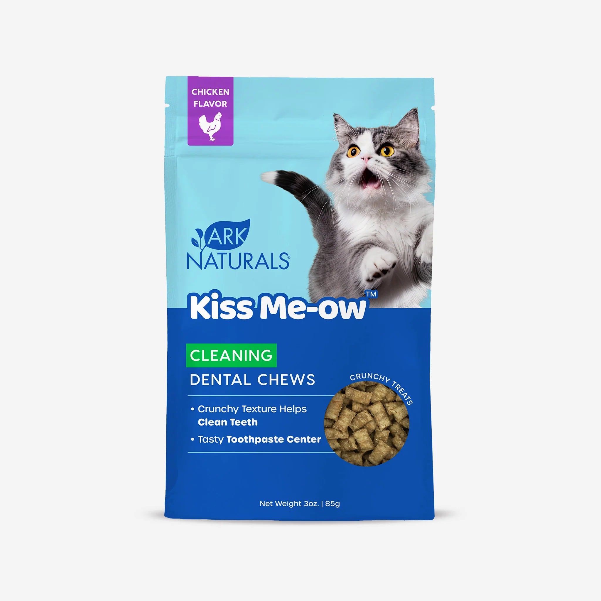 Ark Naturals Dental Chews Kiss Me-Ow Cleaning Chicken Cat Treat 3oz