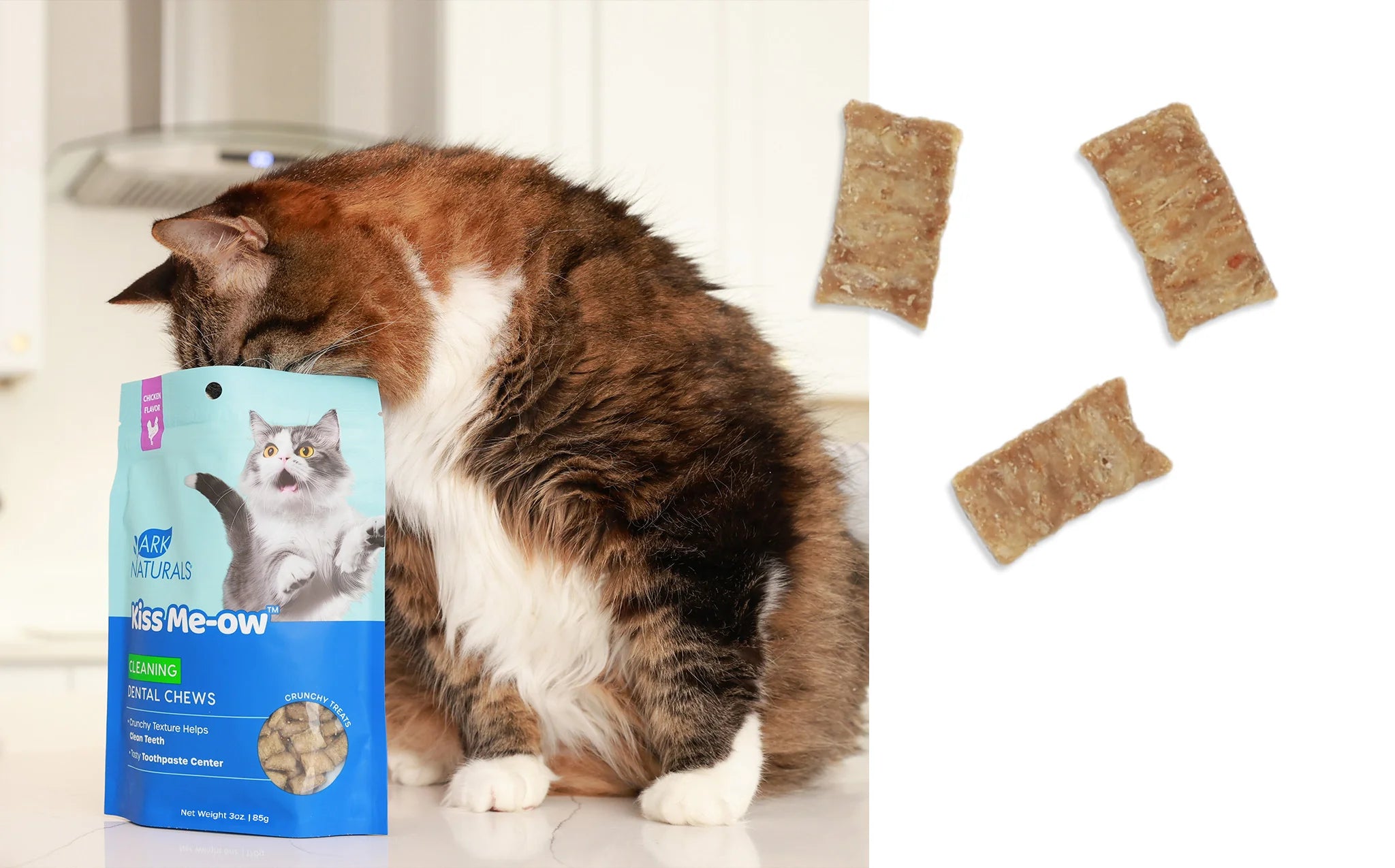 Ark Naturals Dental Chews Kiss Me-Ow Cleaning Chicken Cat Treat 3oz