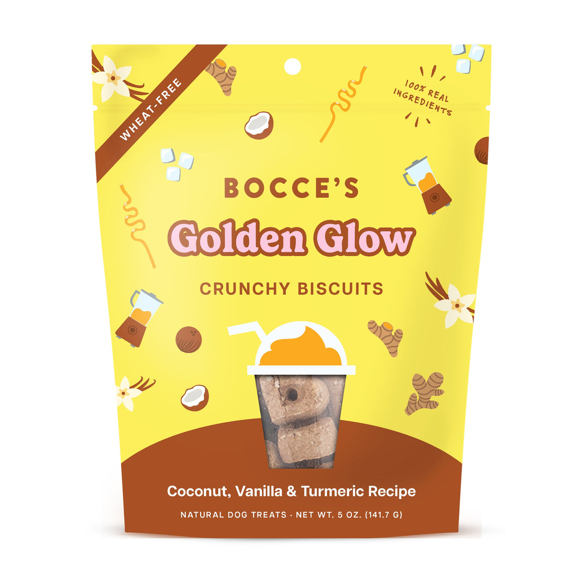 Bocce's Bakery Golden Glow Biscuit Dog Treats 5oz