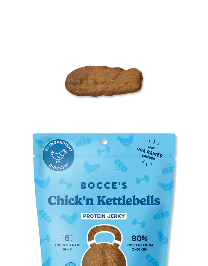 Bocce's Bakery Chick'n Kettlebells Jerky Protein Cuts Dog Treats 5oz