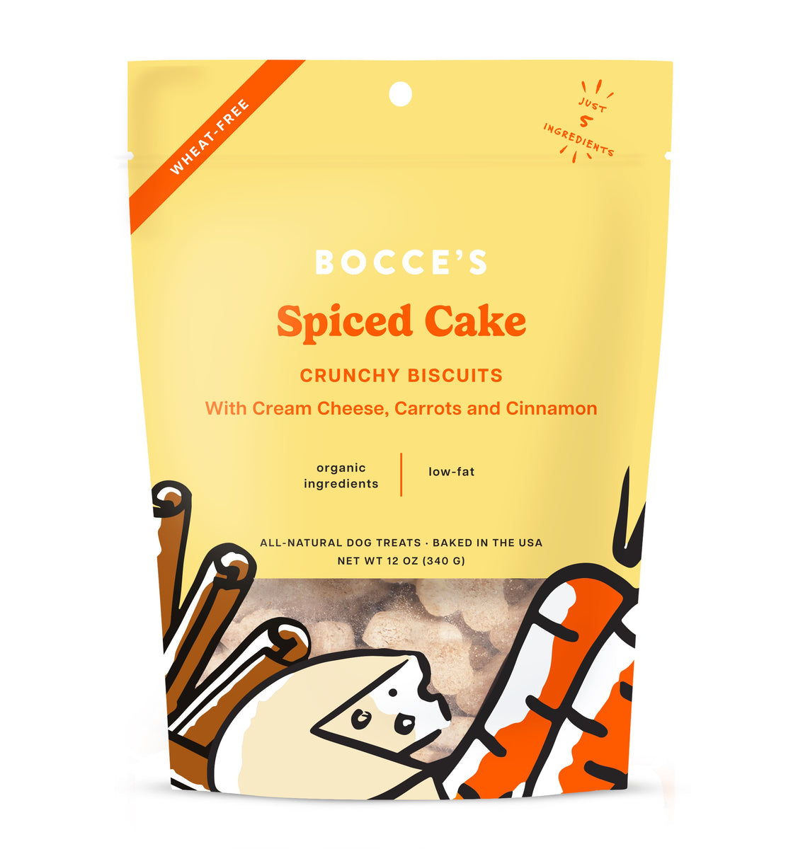 Bocce's Bakery Spiced Cake Small Batch Biscuits Dog Treats 12oz