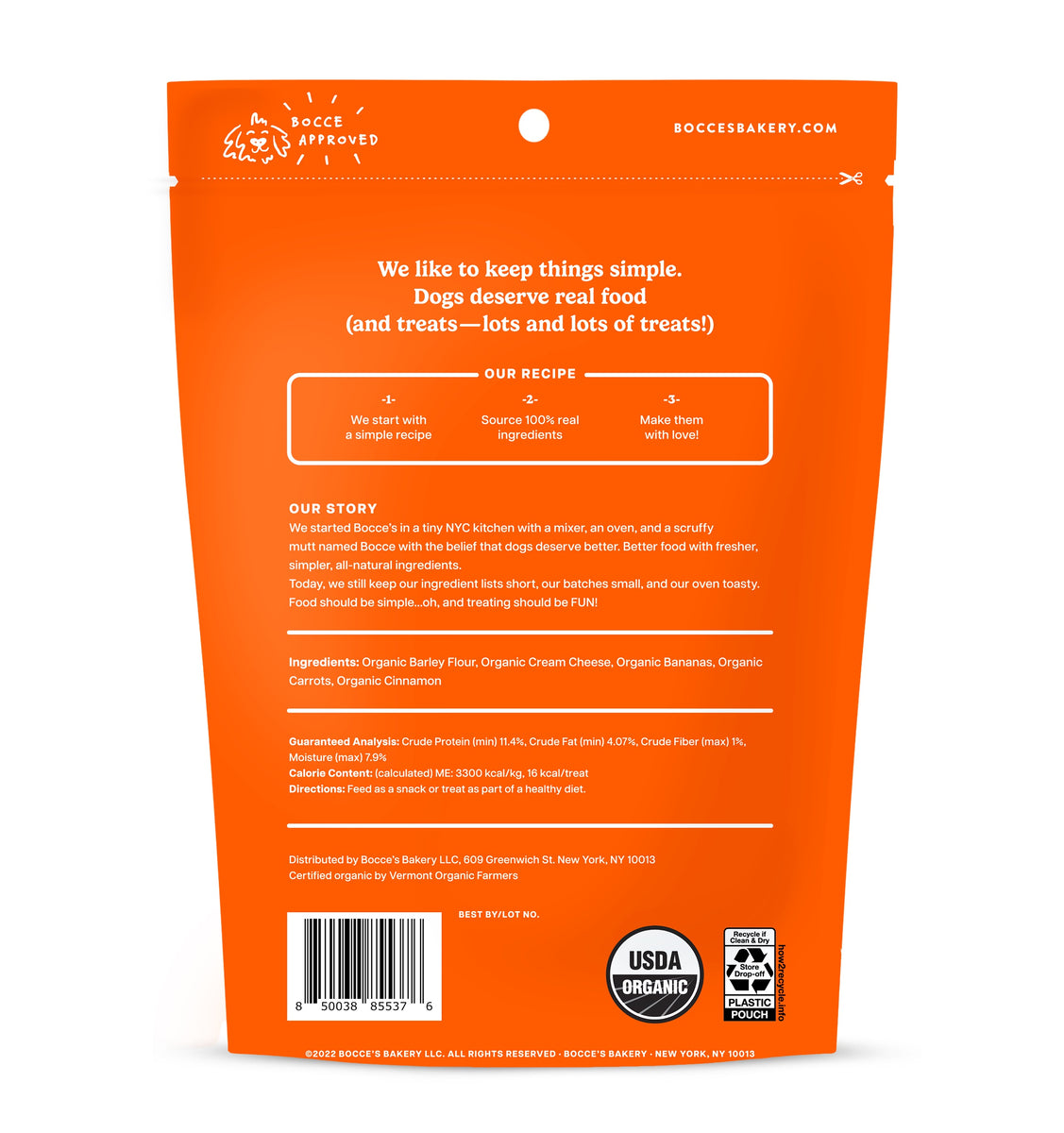 Bocce's Bakery Spiced Cake Small Batch Biscuits Dog Treats 12oz