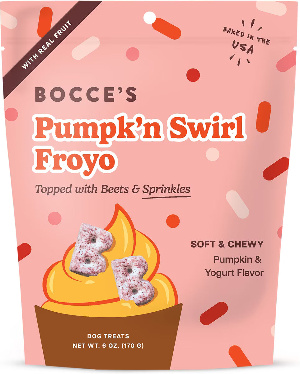 Bocce's Bakery Pumpk’n Swirl Froyo Soft & Chewy Dog Treats 6oz