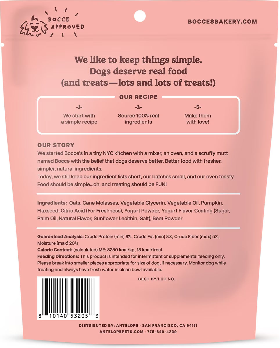 Bocce's Bakery Pumpk’n Swirl Froyo Soft & Chewy Dog Treats 6oz