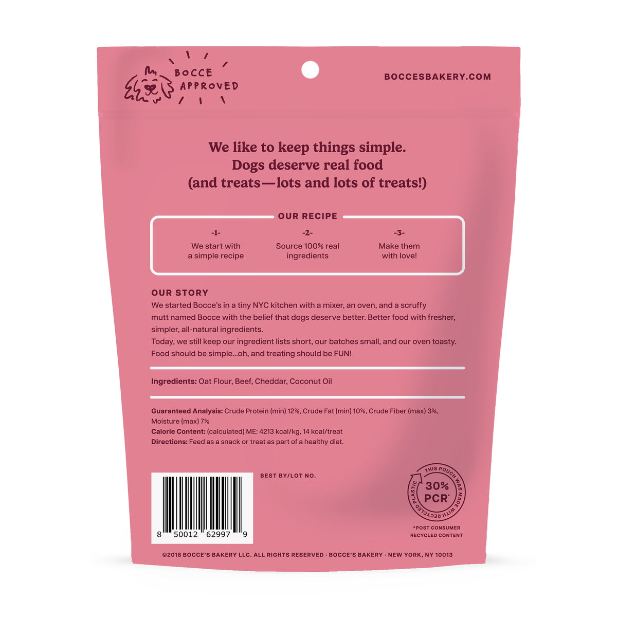 Bocce's Bakery Say MOOOO Biscuit Bags Dog Treats 5oz