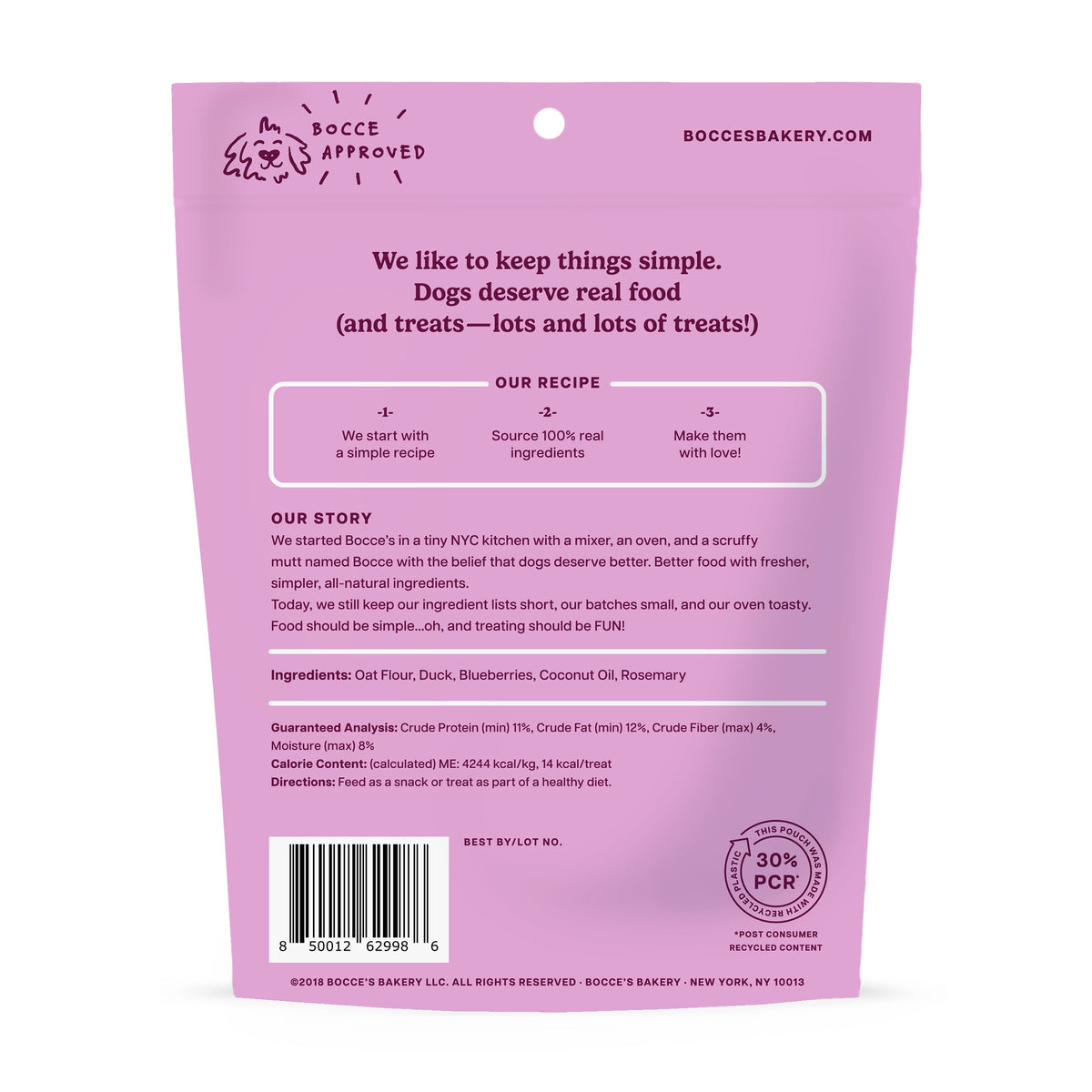 Bocce's Bakery Quack Quack Quack Biscuit Bags Dog Treats 5oz