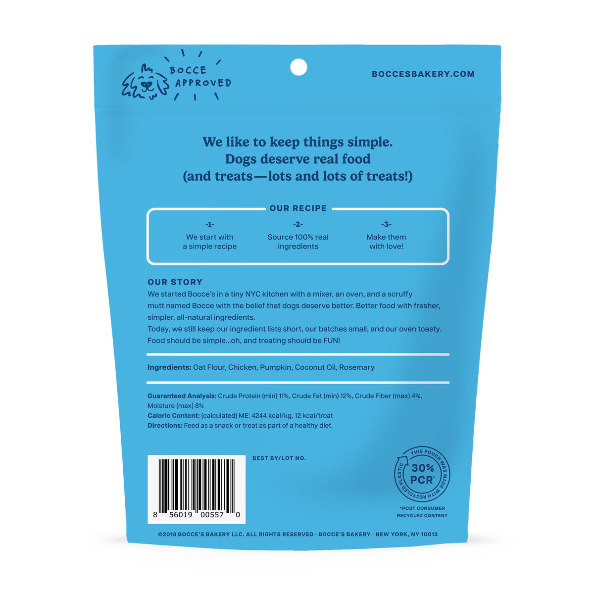 Bocce's Bakery Sunday Roast Biscuit Bags Dog Treats 5oz