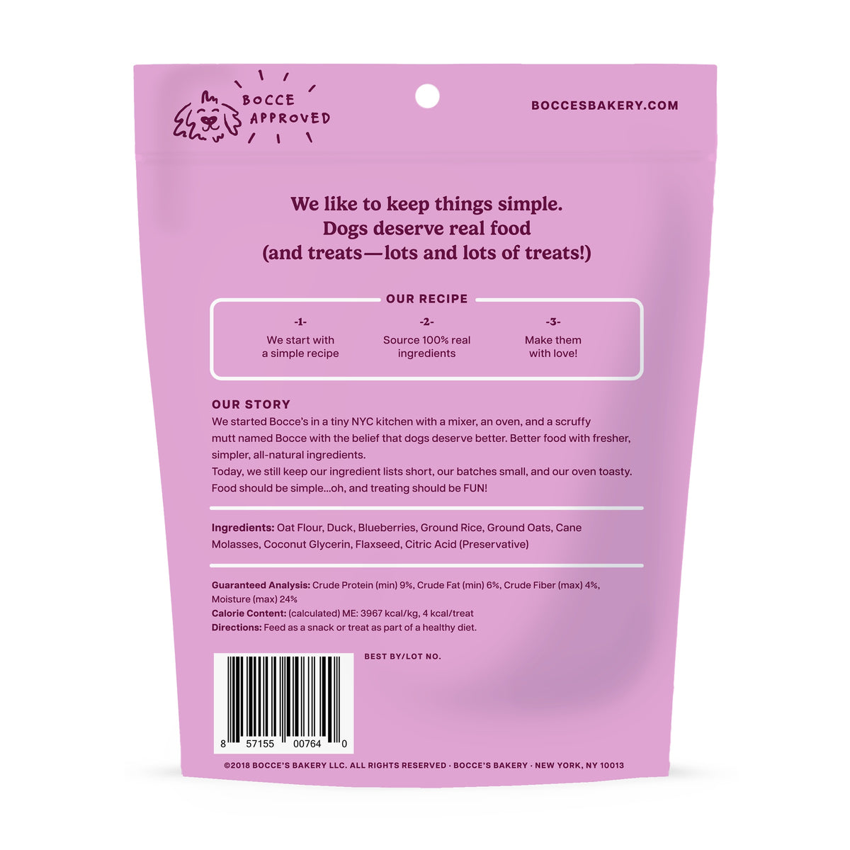 Bocce's Bakery Quack Quack Quack Training Bites Dog Treats 6oz