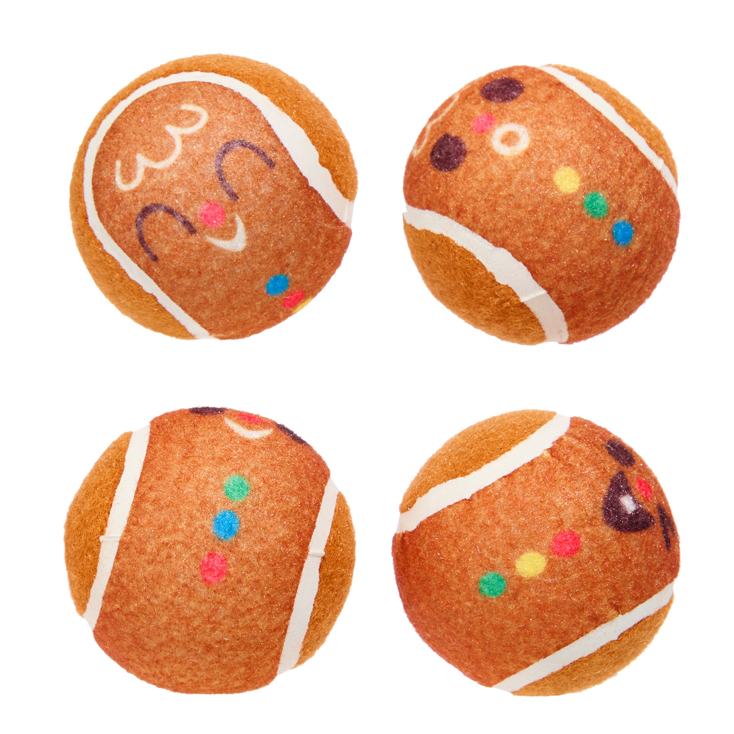 BARK Gingerball Boys Tennis Ball Dog Toy 4pc