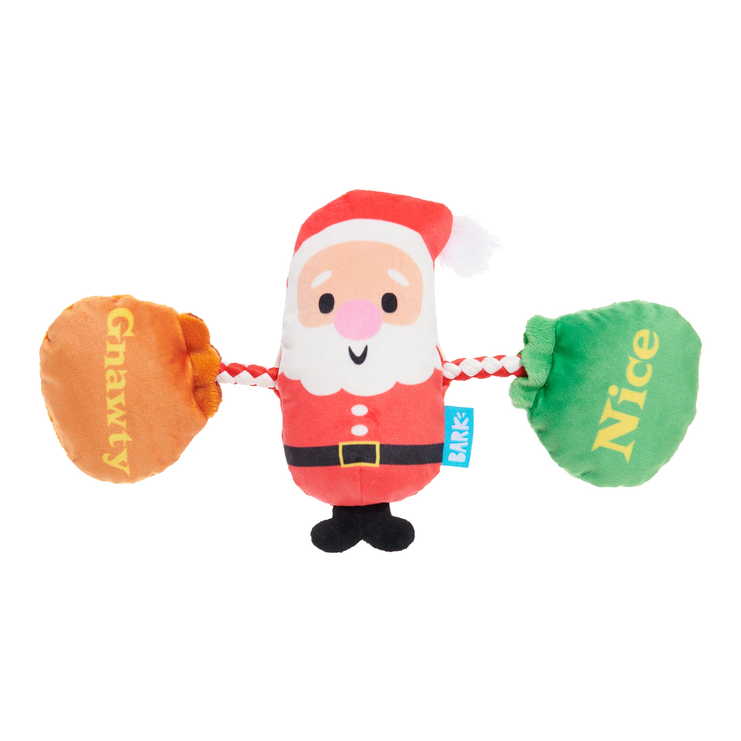 BARK Santa's Swag Bags Plush with Rope Dog Toy