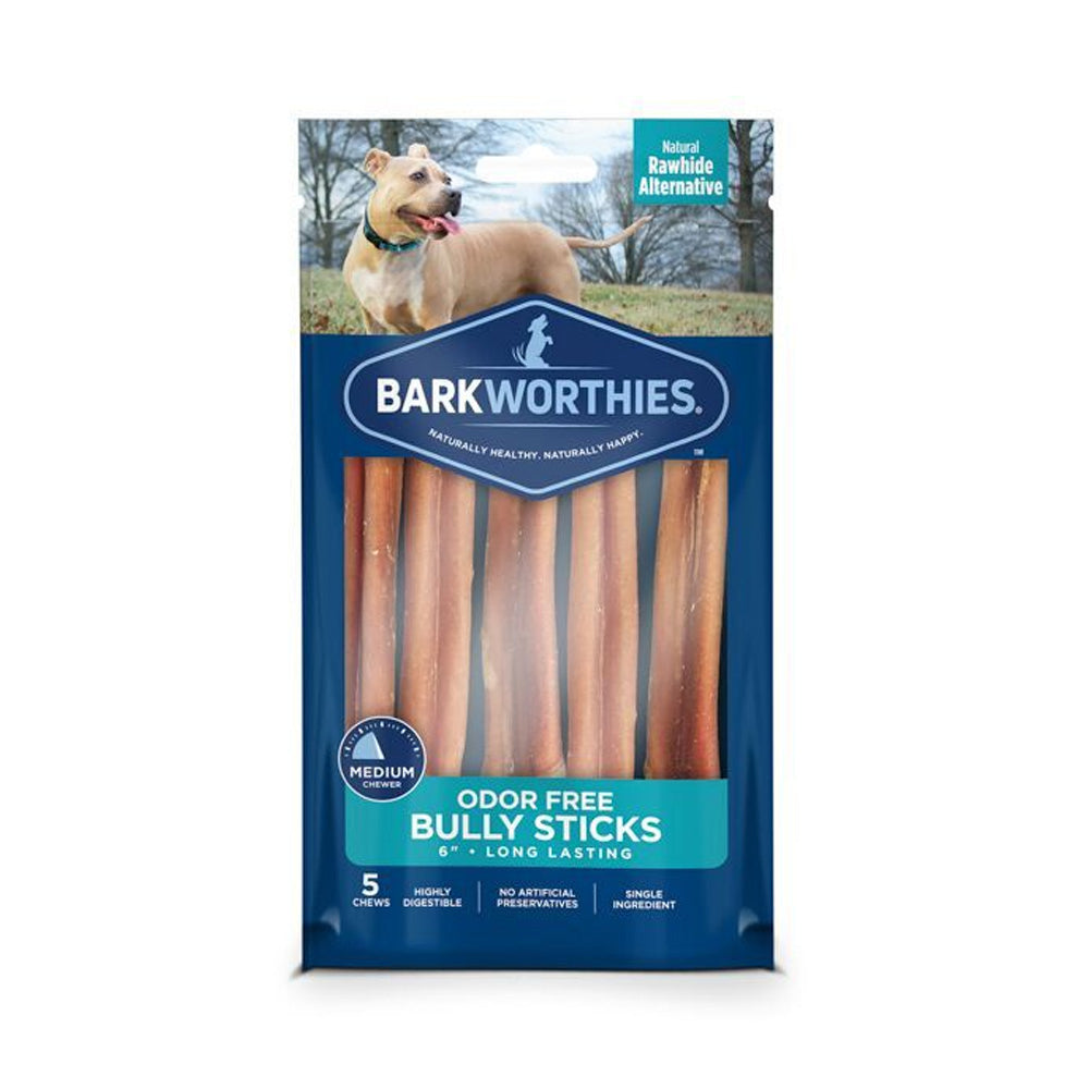 Barkworthies Bully Stick - Odor Free - 6'' (5-Pack SURP)