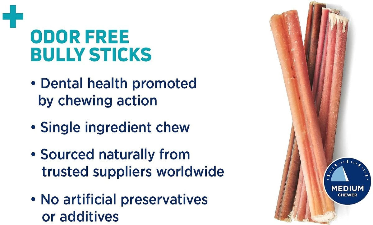 Barkworthies Bully Stick - Odor Free - 12'' Double Cut (Case 25)