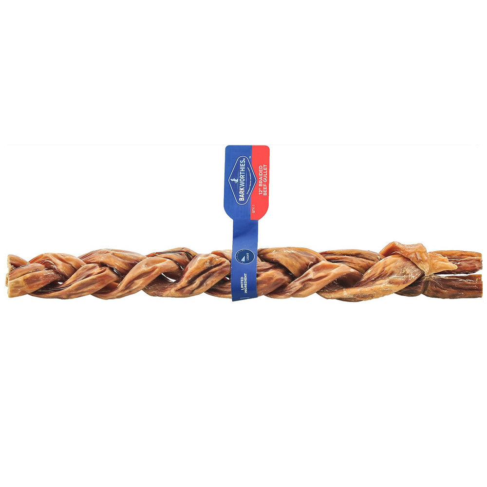 Barkworthies Beef Gullet - Braided - 12'' Individual