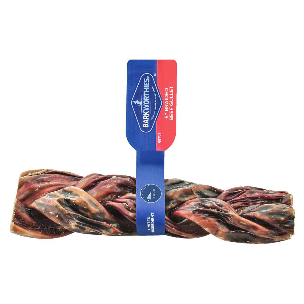 Barkworthies Beef Gullet - Braided - 6'' (Case 24) -Ind UPC 816807012463