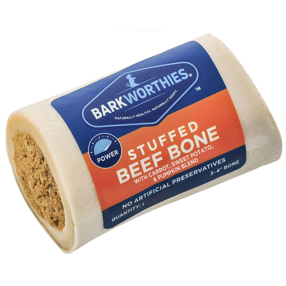 Barkworthies 3-4" Shin Bone Stuffed w/Pumpkin, Sweet Potato, & Carrot