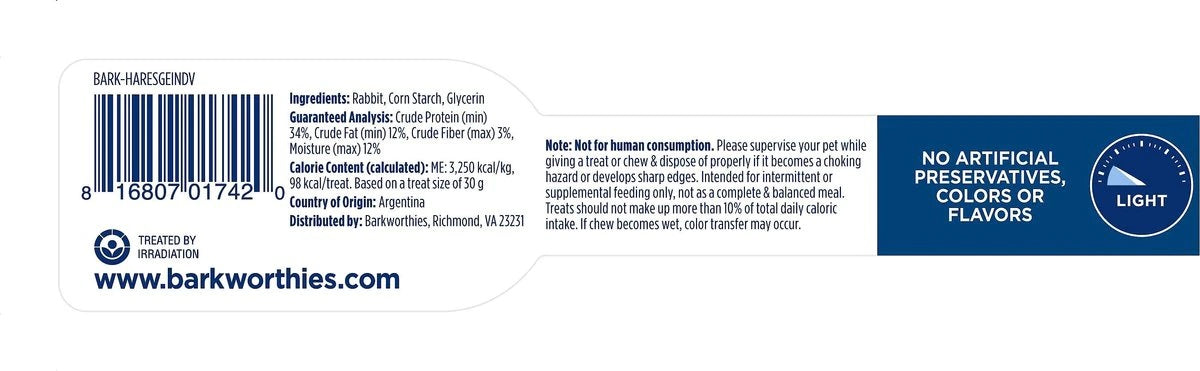 Barkworthies Rabbit Sausage (Case 50)