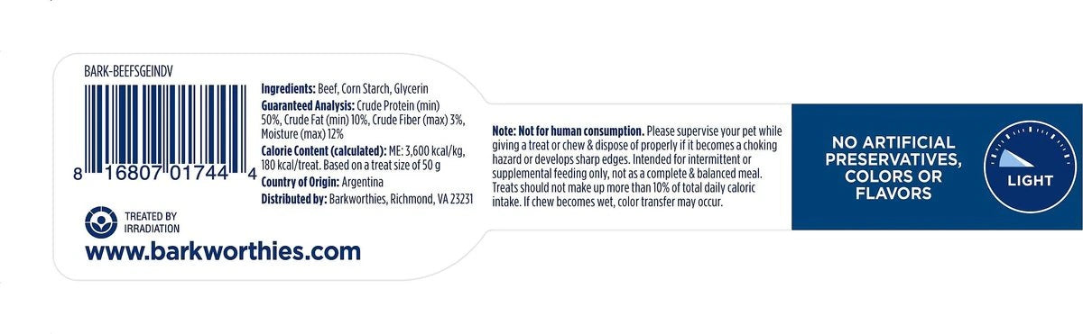 Barkworthies Beef Sausage - 6'' (Case 50)