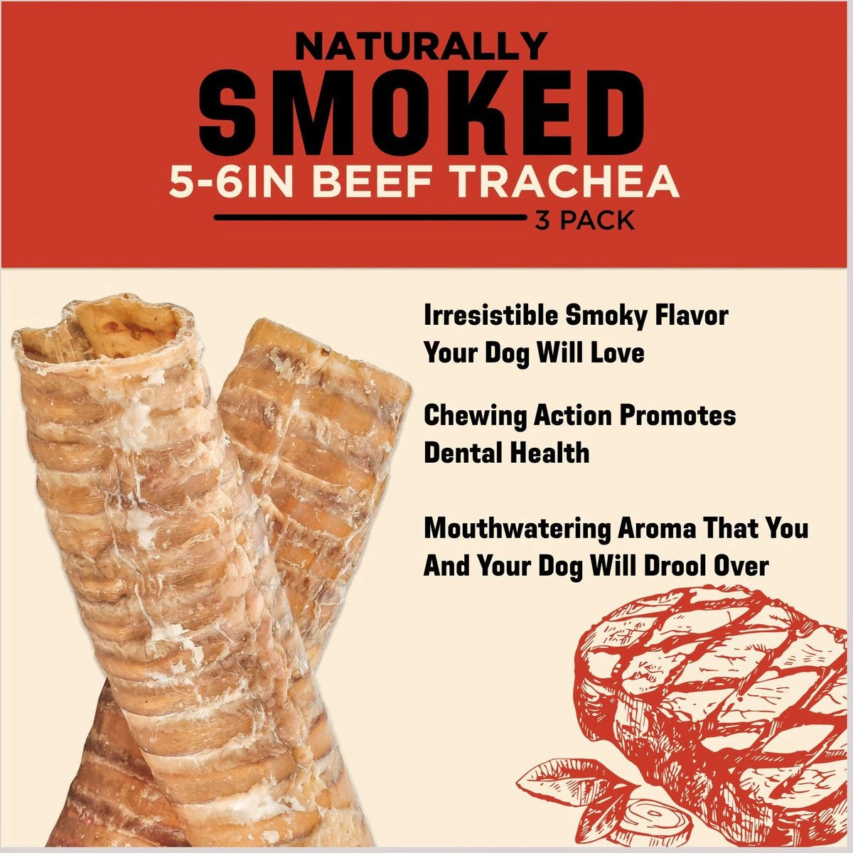 Barkworthies Smoked 6" Trachea 3pk