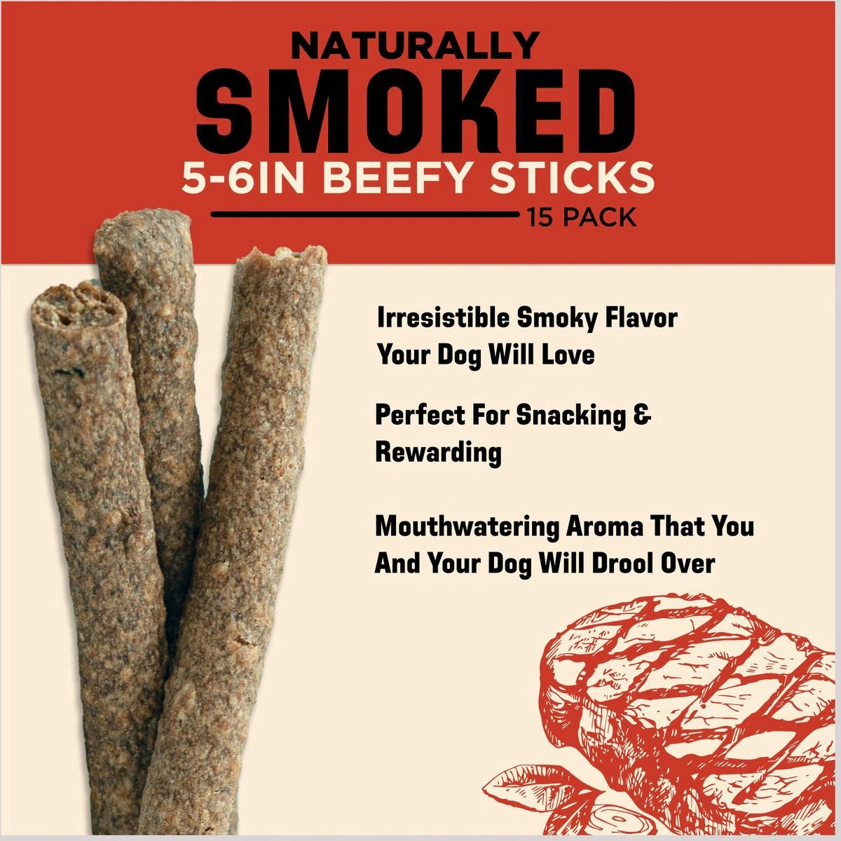 Barkworthies Smoked Beef Stick 15pk