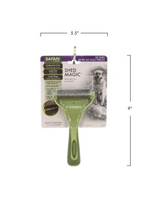 Safari by Coastal Shed Magic De-Shedding Tool for Dogs with Medium to Long Hair