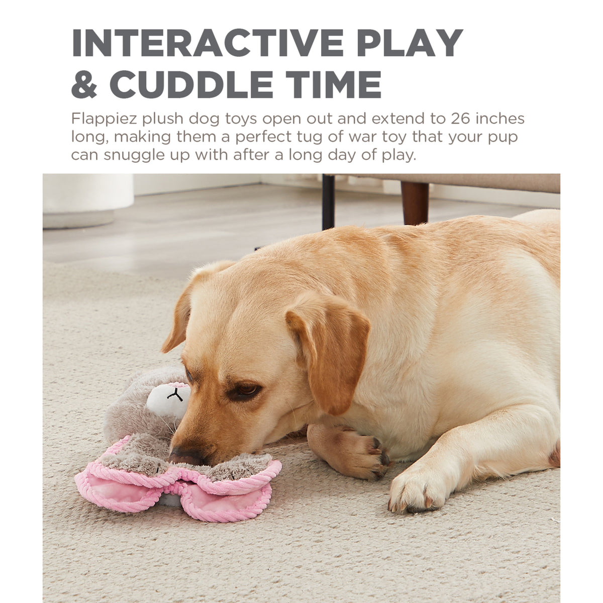 Outward Hound Cuddle Tugs Bunny Plush Dog Toy