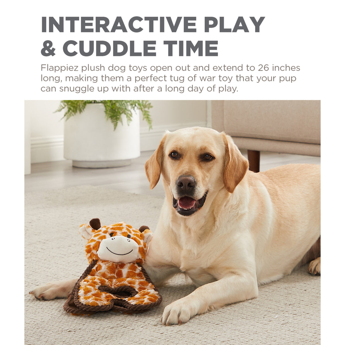 Outward Hound Cuddle Tugs Giraffe Plush Dog Toy