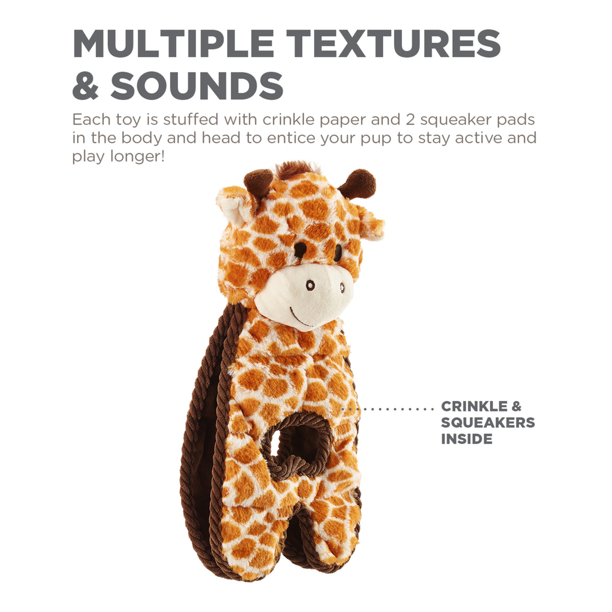 Outward Hound Cuddle Tugs Giraffe Plush Dog Toy