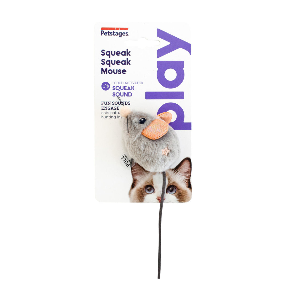 Catstages Squeak Squeak Mouse Grey Cat Toy