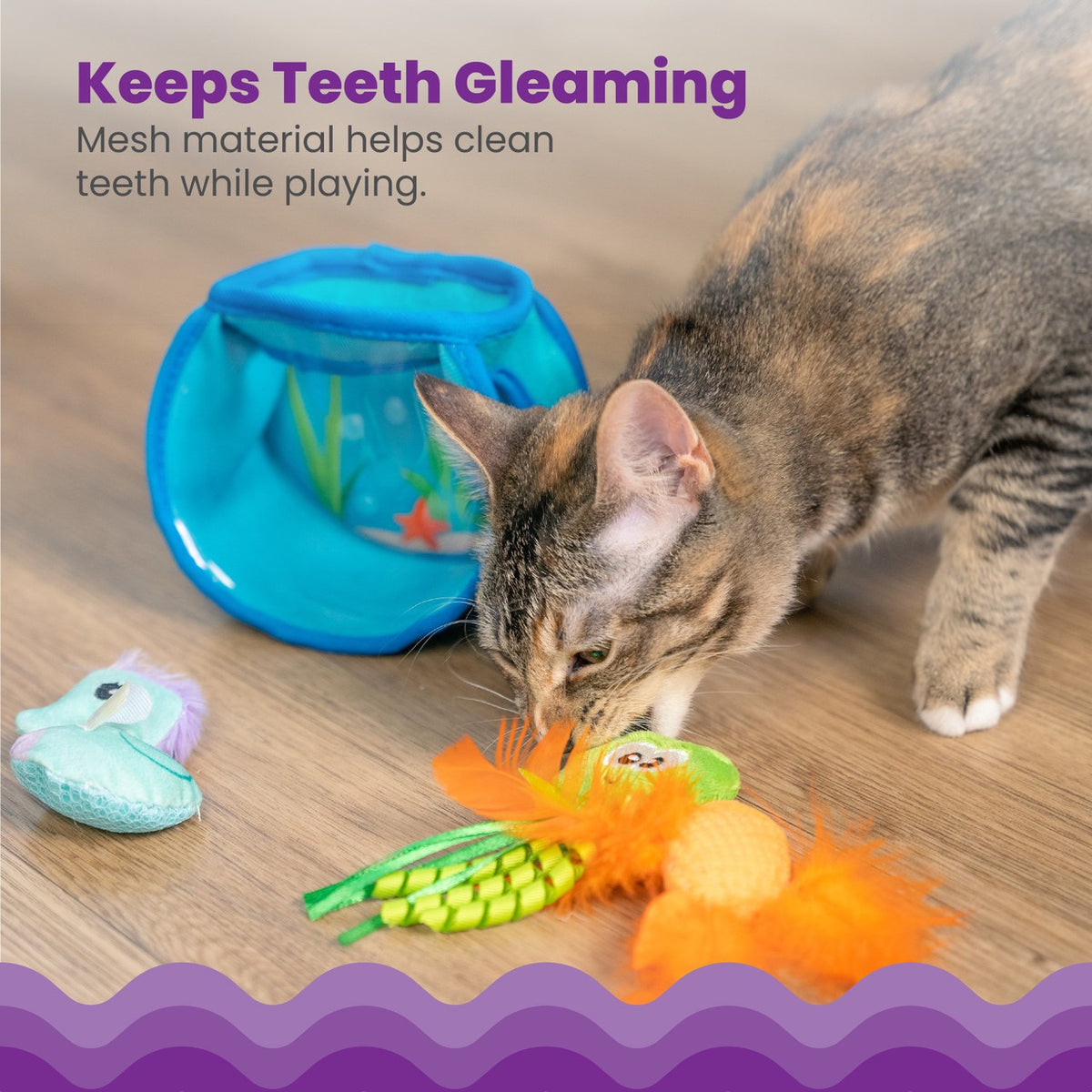 Catstages Hide & Seek Fish Bowl Cat Toy Blue