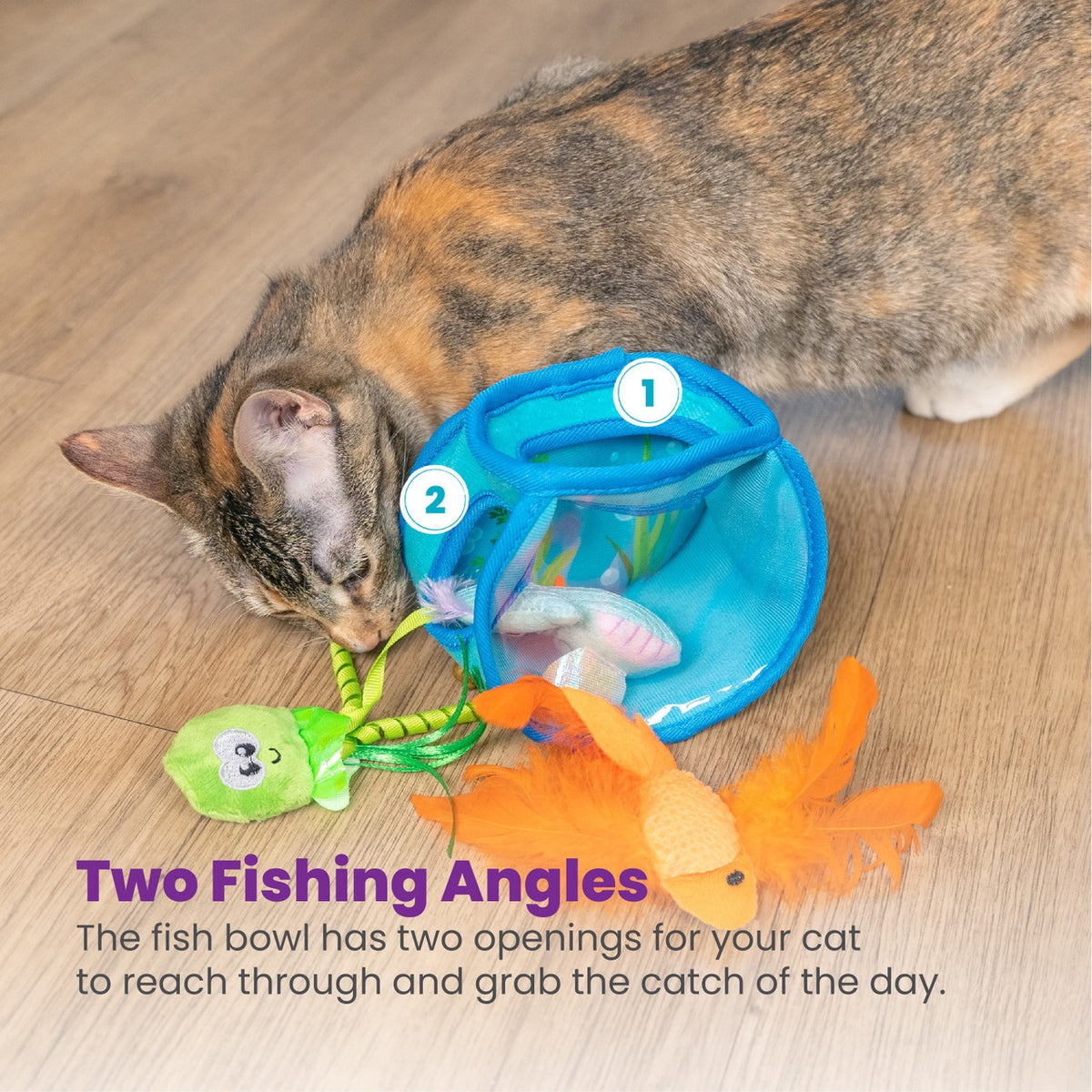 Catstages Hide & Seek Fish Bowl Cat Toy Blue