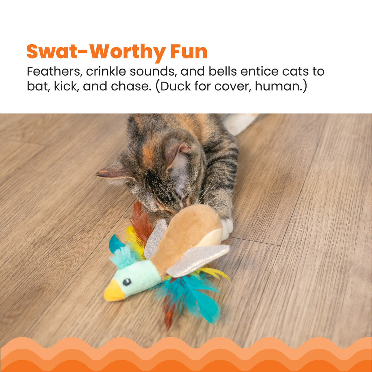 Catstages Flapperz Duck Cat Toy Brown