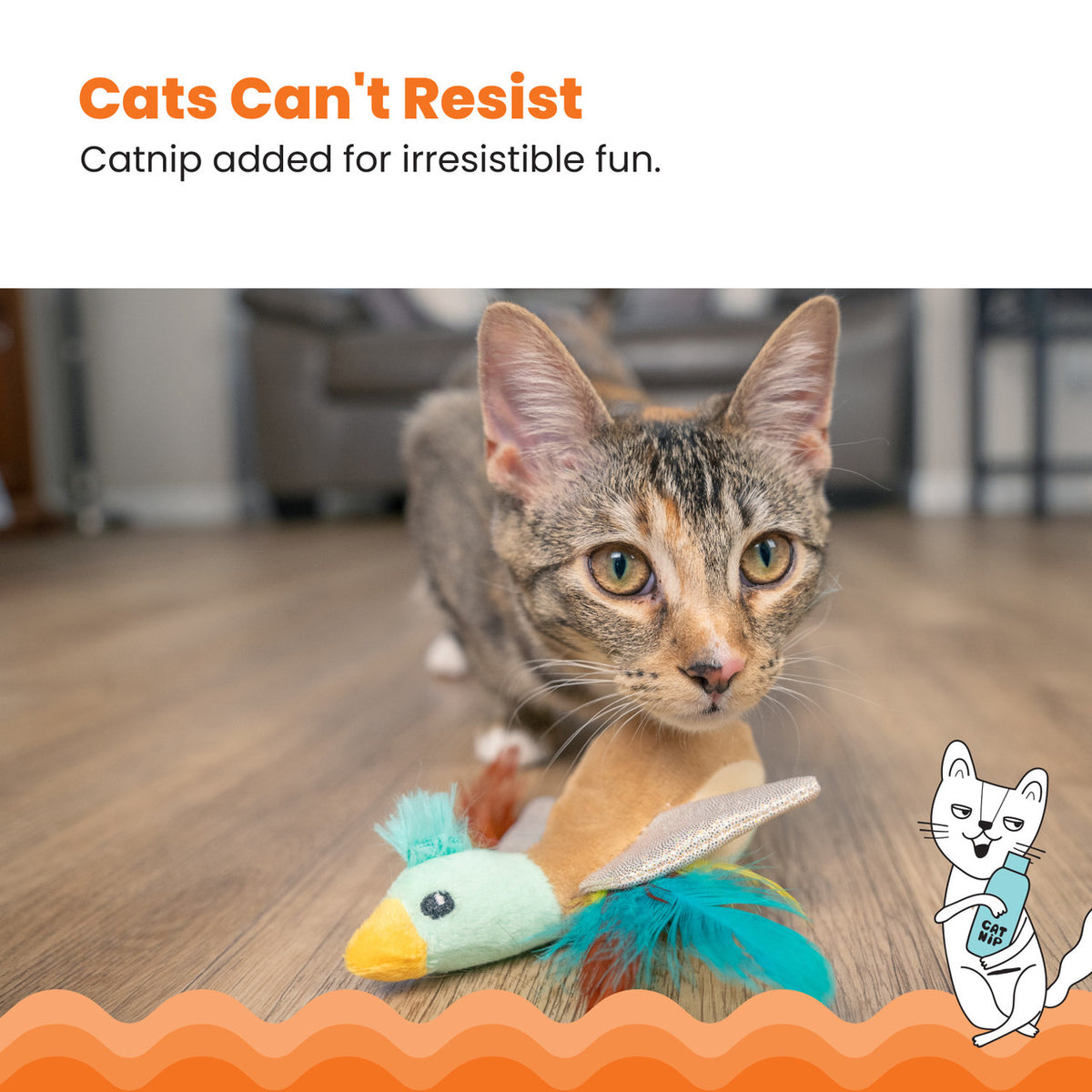 Catstages Flapperz Duck Cat Toy Brown