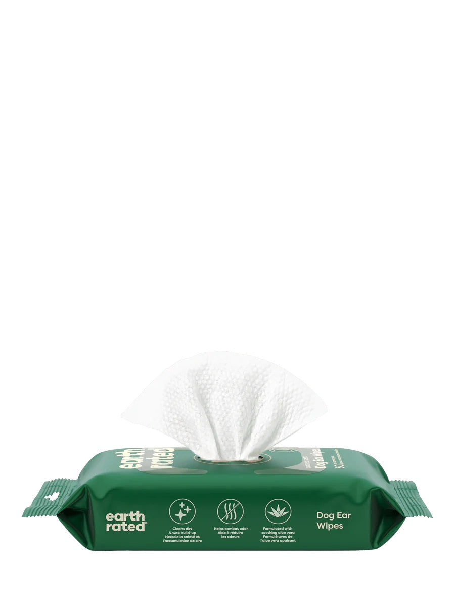 Earth Rated Dog Ear Cleansing Wipes 60ct Case of 6