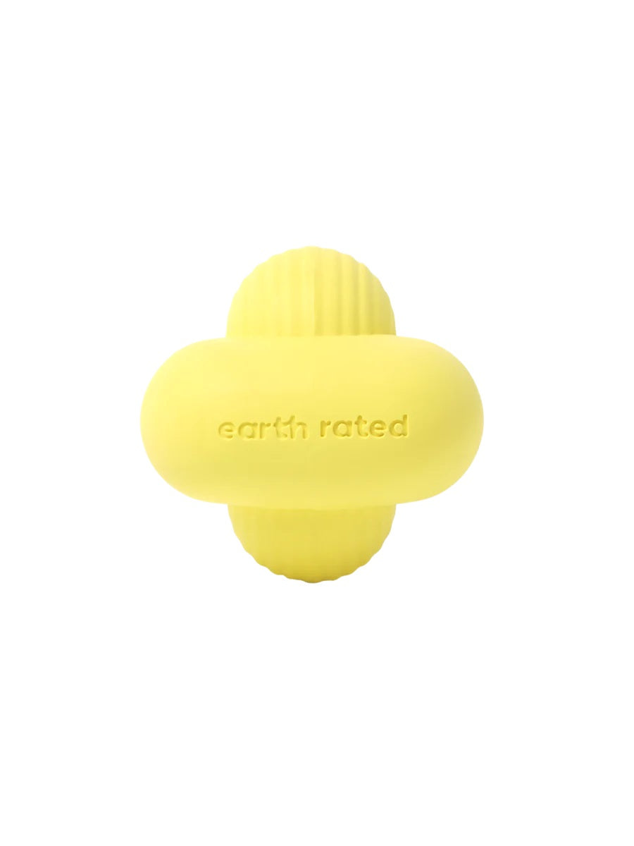 Earth Rated Rubber Fetch Dog Toy Yellow Small