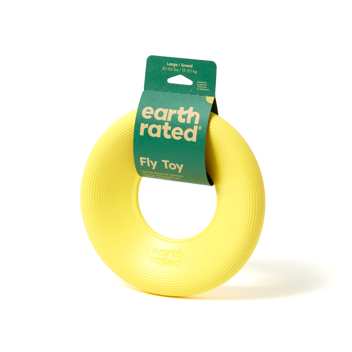 Earth Rated TPE Flyer Dog Toy Yellow Large