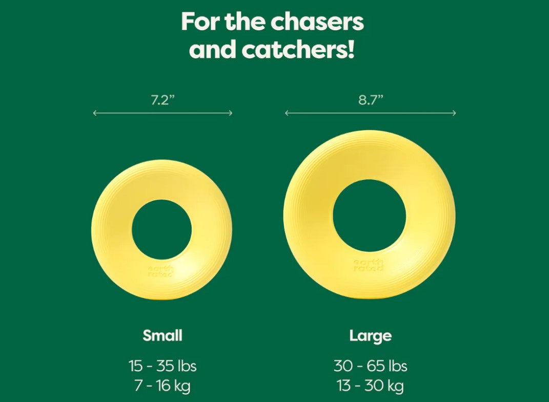 Earth Rated TPE Flyer Dog Toy Yellow Large