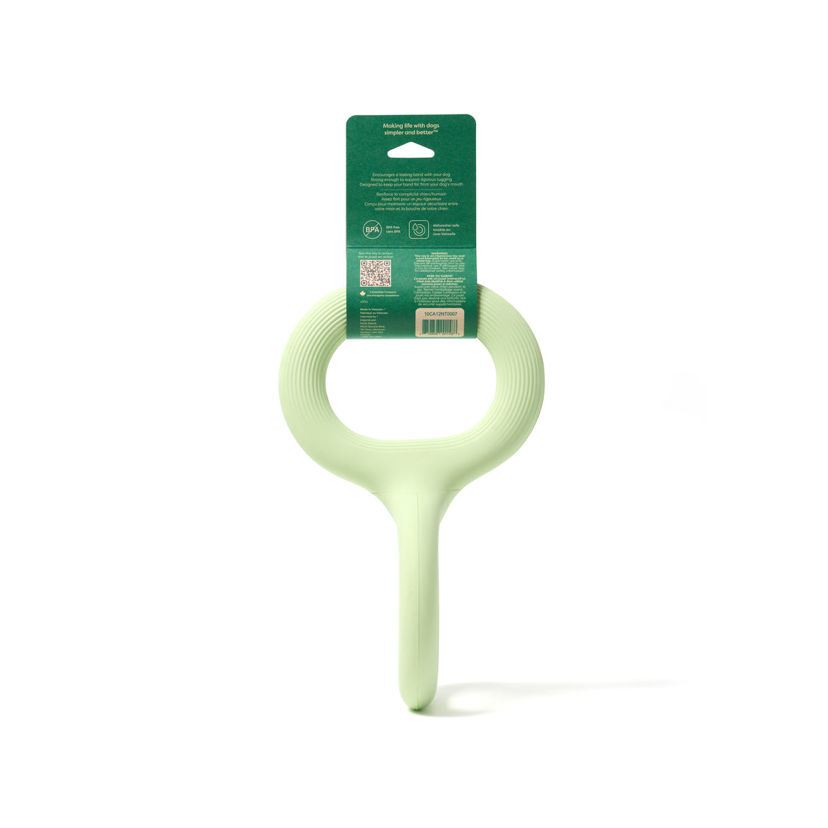 Earth Rated Rubber Tug Dog Toy Green Large