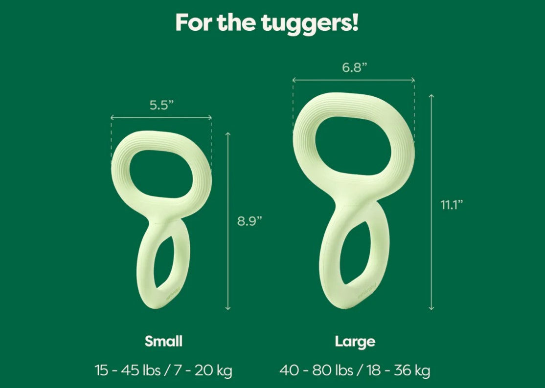 Earth Rated Rubber Tug Dog Toy Green Large