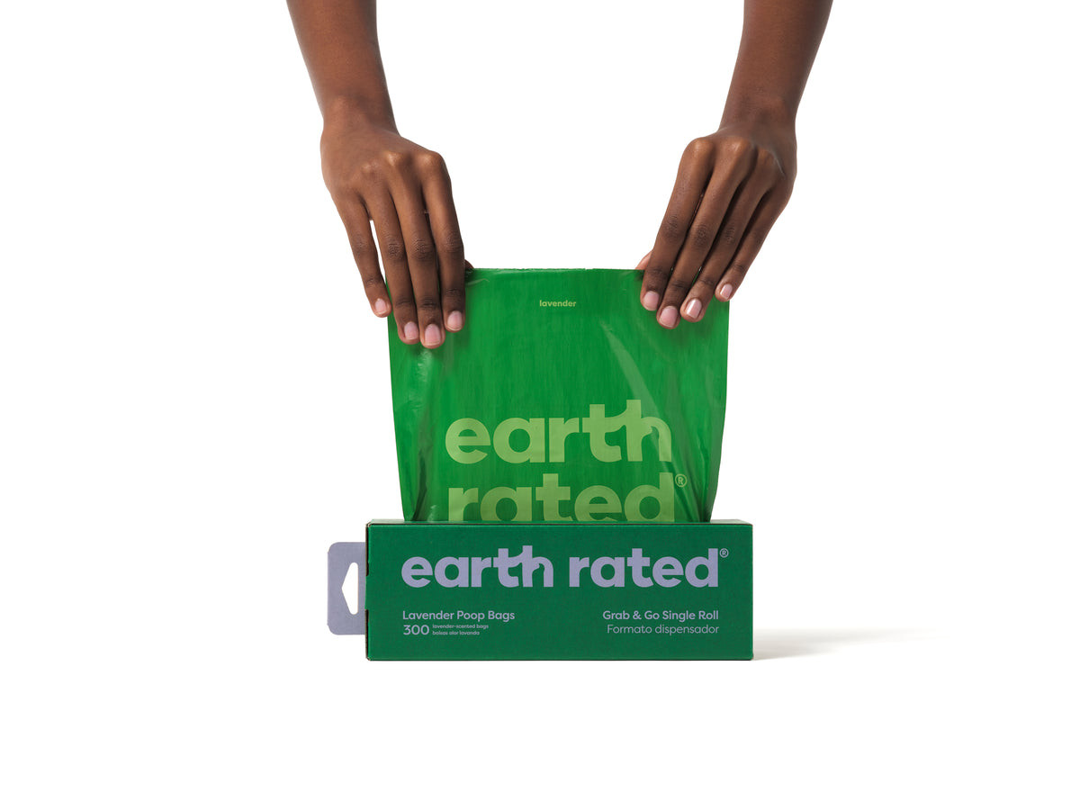 Earth Rated Lavender Poop Bags 300ct on a Large Single Roll