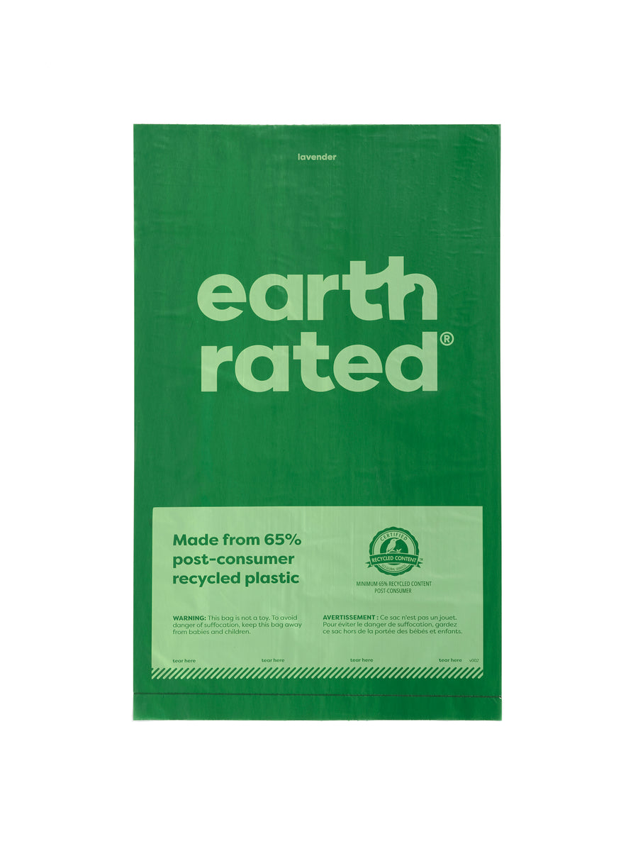 Earth Rated Lavender Poop Bags 300ct on a Large Single Roll