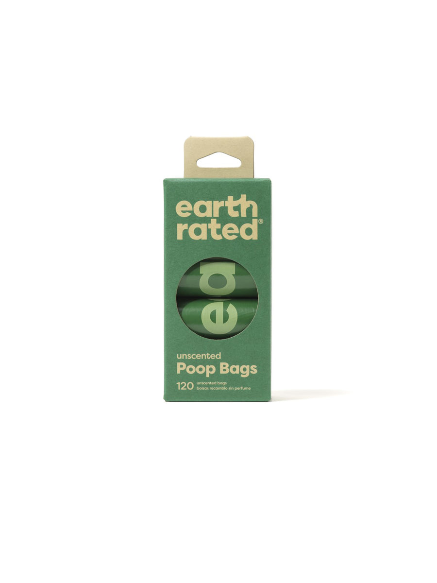 Earth Rated Unscented Poop Bags 120ct on 8 Refill Rolls (Case of 12)