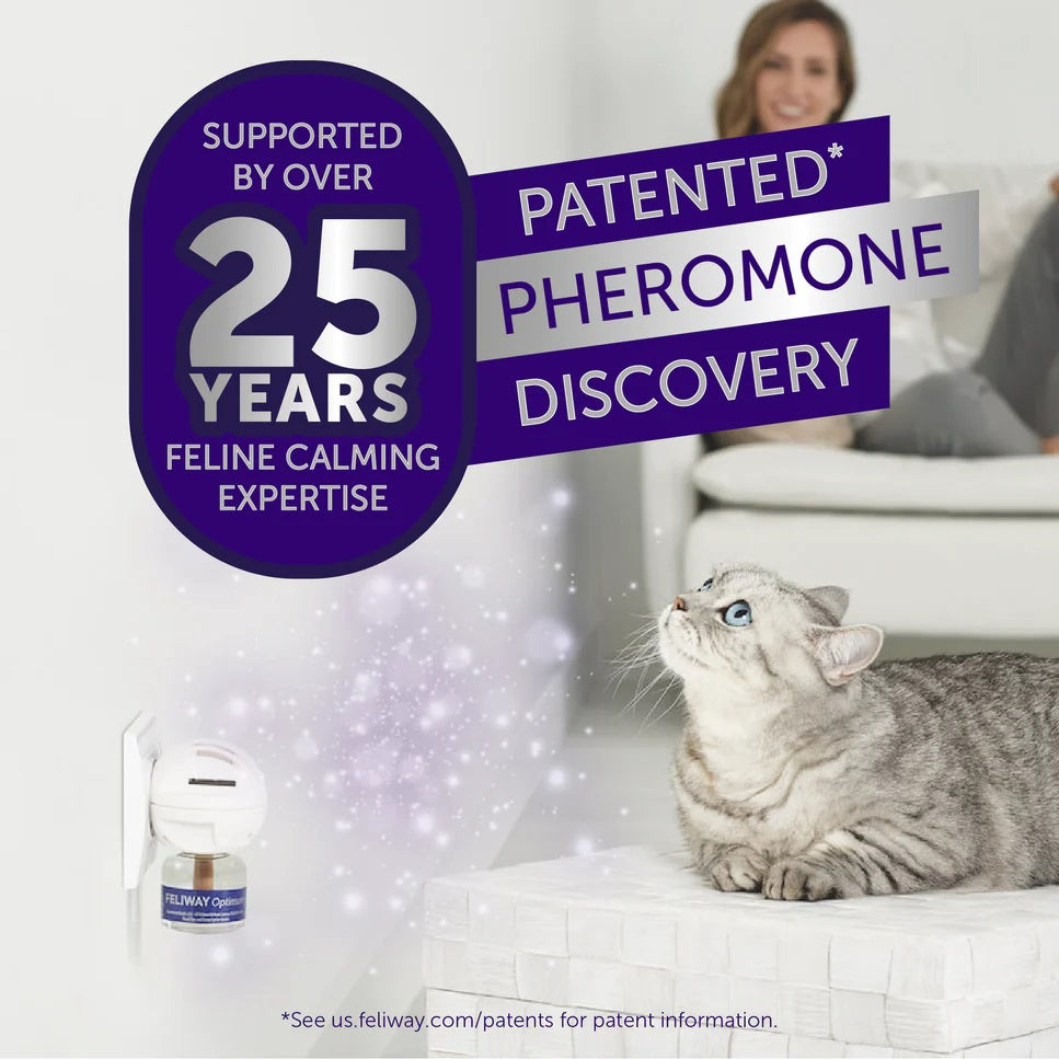 Feliway Optimum Cat Enhanced Calming Pheromone Diffuser 30 Day Starter Kit 48 mL