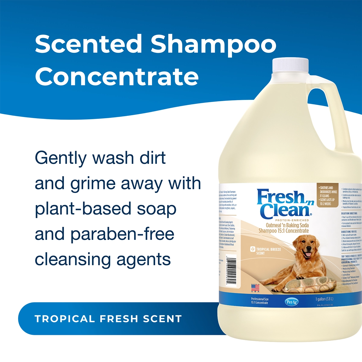 Fresh 'n Clean Oatmeal ’n Baking Soda Shampoo 15:1 Concentrate, Tropical Breeze Scent