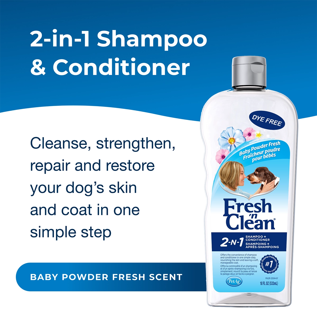 Fresh 'n Clean 2-in-1 Conditioning Shampoo, Baby Powder Scent, 18 oz.