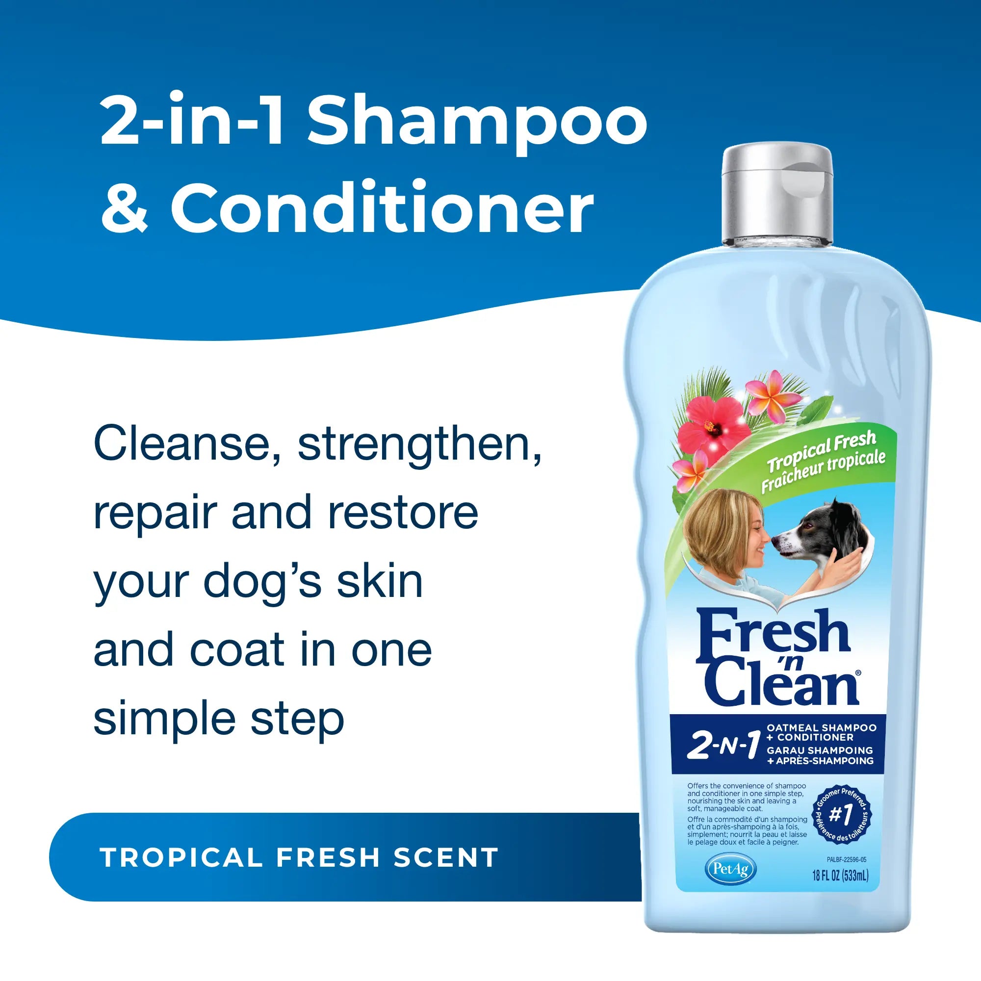 Fresh 'n Clean 2-in-1 Oatmeal Conditioning Shampoo, Tropical Scent, 18 oz.