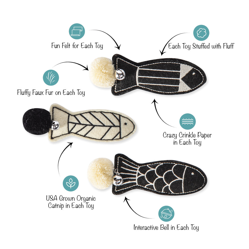 PetShop by Fringe Studio Off The Scales Cat Toy Mini Set 3pc