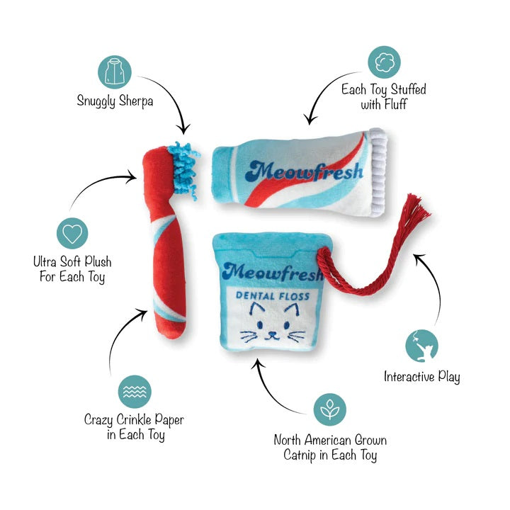 PetShop by Fringe Studio Minty Fresh Cat Toy Set 3pc